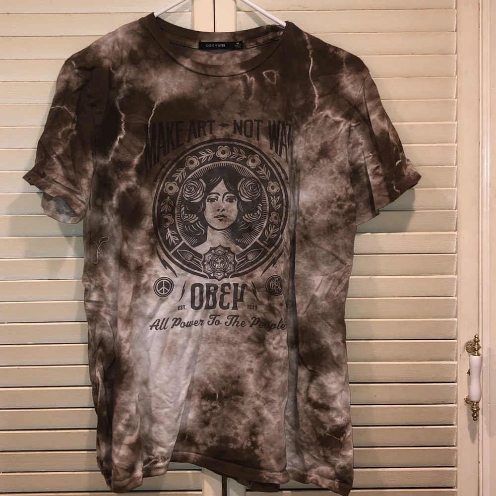 make art not war tie dye t shirt
